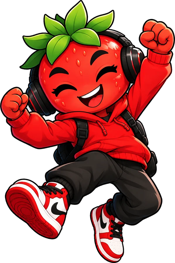 Mascot jumping to celebrate