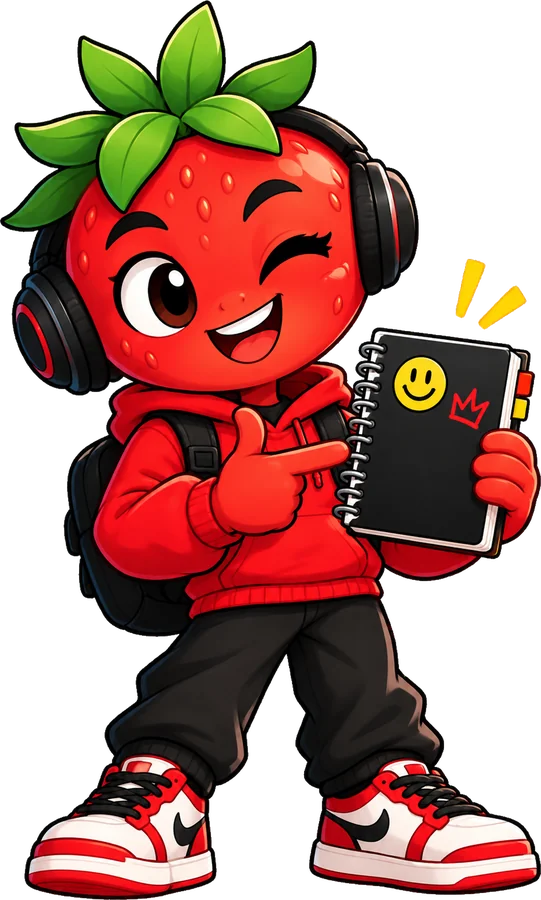 Mascot pointing at his notes